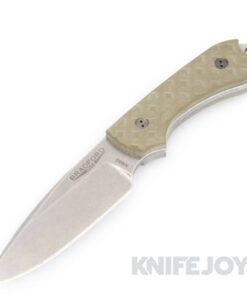 Bradford Knives BRAD02 Guardian 3 N690 Stonewash Blade with OD Green G10 Textured Handle Fixed Blade Knife