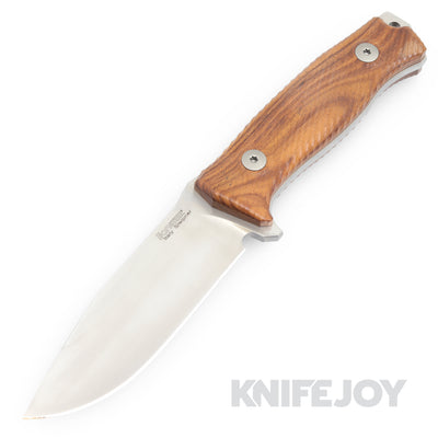 Lionsteel LSTM5ST M5 Fixed Blade Sleipner Stainless Steel Blade with Grooved Santos Wood Handles Knife