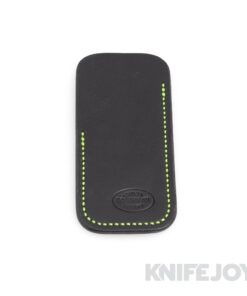 Robertson Leather Works Leather Slip Size Small Black Leather with Lime Green Stitching