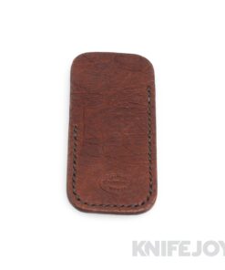 Robertson Leather Works Leather Slip Size Small Bison Brown Leather with Black Stitching