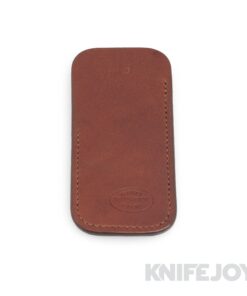 Robertson Leather Works Leather Slip Size Small Brown Leather with Olive Stitching
