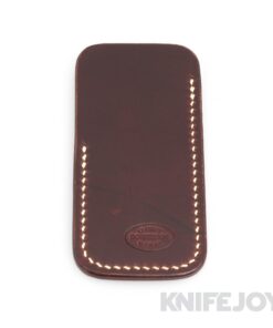 Robertson Leather Works Leather Slip Size Medium Dark Brown Leather with Cream Stitching