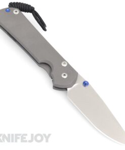 Chris Reeve Knives Large Sebenza 31 LEFT Handed Drop Point Magnacut Blade/ Double Blue Lugs with Plain Titanium Handles