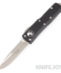 MICROTECH 231-10AP UTX-85 II OTF Auto Single Edge Apocalyptic Blade with Black Aluminum Handles
