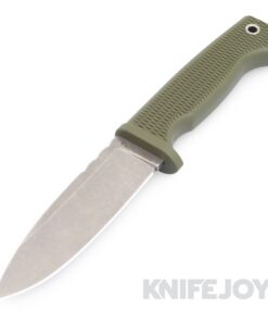 Demko Knives Fixed Blade FreeReign Drop Point Magnacut Blade with OD Green Rubberized Handles/ Kydex Sheath