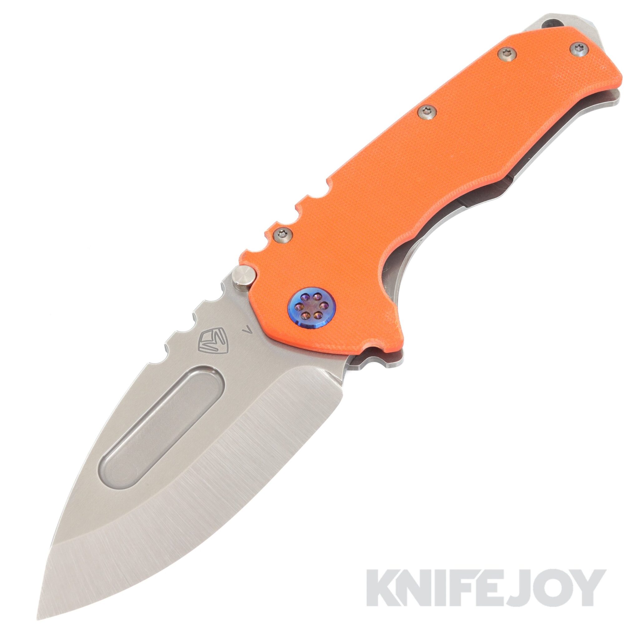 Medford Knives Praetorian G CPM 20CV Tumbled Drop Point Blade with Orange G10 Handle/ Tumbled Spring/ Flamed HW and Clip