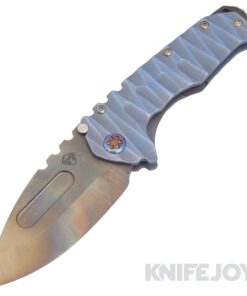 Medford Knives Praetorian "T" S45VN Vulcan Drop Point Blade with Blue Lightning Handles/ Flamed Hardware and Clip