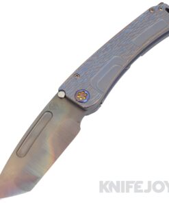 Medford Knives Marauder-H S45VN Vulcan Tanto Blade with Blue & Rose DragonSkin Handles/ Flamed Hardware and Clip