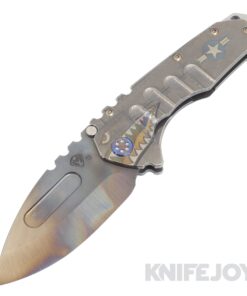 Medford Knives Praetorian "T" S35VN Vulcan Drop Point Blade with Tumbled Warthog & Stars Handles/ Flamed Hardware and Clip