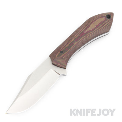 Boatright Bladeworks Custom Esker-M Knife Nitro V Tumbled Blade with Slane Richlite Handles/ Black Canvas Hardware