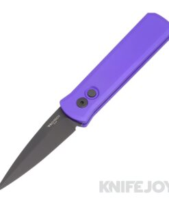 Pro-tech Knives 721-PURPLE Auto Godson Black Plain Edge Blade with Purple Aluminum Handles Knife