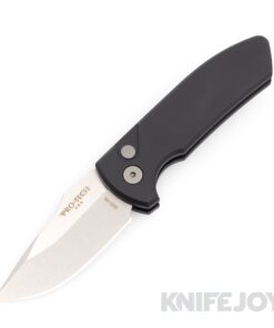 Pro-tech Knives PTLG401 Les George SBR Stonewash Blade with Black Handle Auto