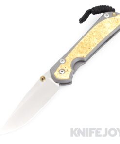 Chris Reeve Knives Large Sebenza 31 Drop Point Magnacut Blade DOUBLE GOLD LUGS with Box Elder Inlays Knife Matte Handle Finish