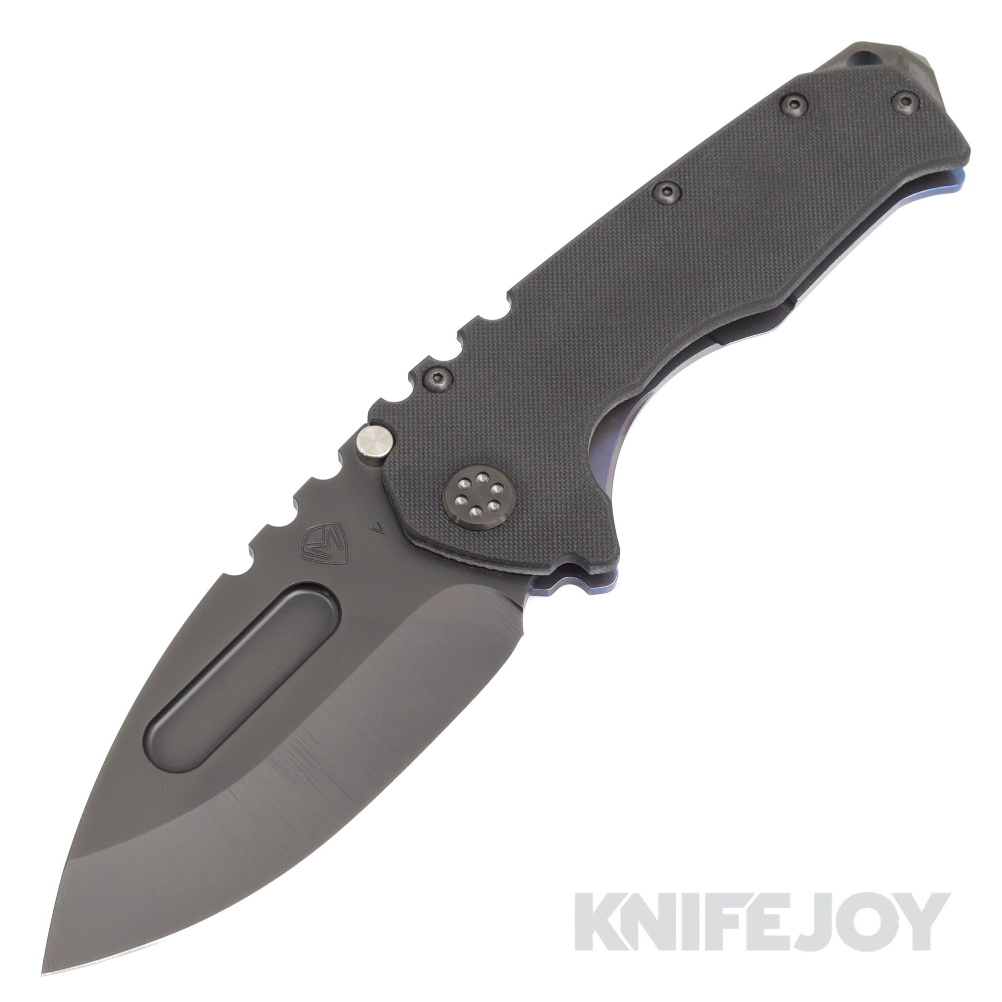 Medford Knives Praetorian G CPM 20CV PVD Drop Point Blade with Black G10 Handle/ Blue Spring/ PVD HW and Clip KJ Exclusive