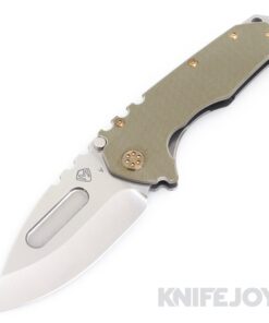 Medford Knives Praetorian G CPM 20CV Tumbled Drop Point Blade with OD Green G10 Handle/ Tumbled Spring/ Bronze HW and Clip KJ Exclusive
