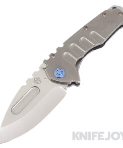 Medford Knives Praetorian "T" CPM 20CV Tumbled Drop Point Blade with Tumbled Handles/ Blue Hardware and Clip KJ Exclusive