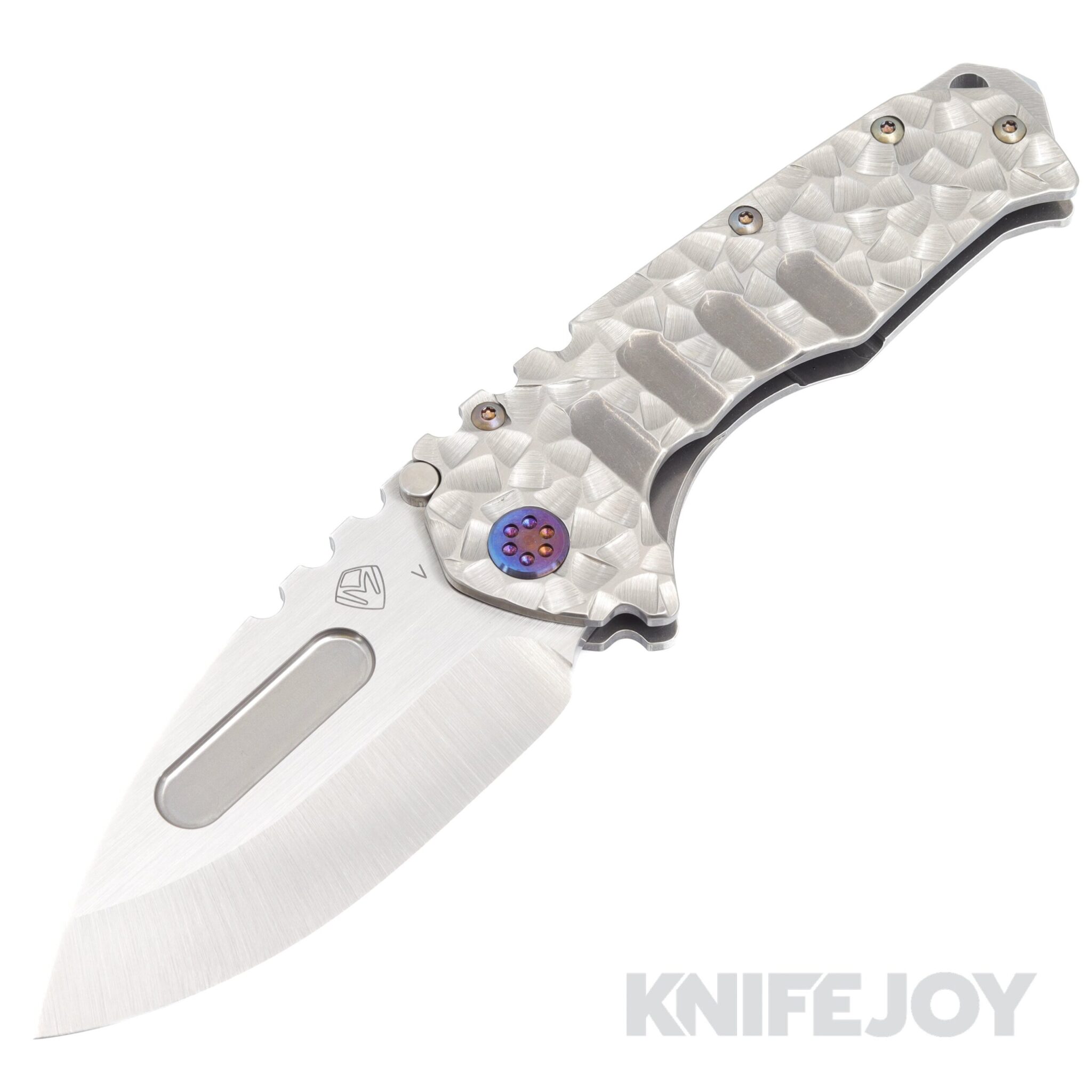 Medford Knives Praetorian "T" CPM 20CV Satin Drop Point Blade with Silver P&V Handles/ Flamed Hardware and Clip KJ Exclusive