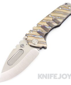 Medford Knives Praetorian "T" CPM 20CV Tumbled Drop Point Blade with Flamed Silver Stripes Handles/ Tumbled Spring/ Standard HW and Clip KJ Exclusive