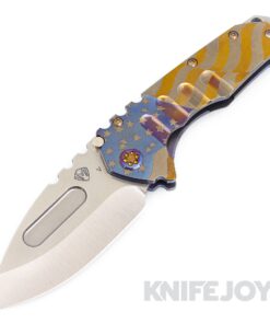 Medford Knives Praetorian "T" CPM 20CV Tumbled Drop Point Blade with Blue American Flag Handles/ Flamed HW and Clip KJ Exclusive