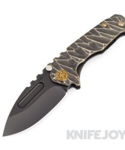 Medford Knives Micro Praetorian T S45VN PVD Drop Point Blade with Bronze Peaks & Predator Handles/ Bronze HW/ PVD Clip and Breaker