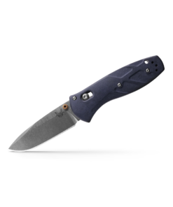 Benchmade 585-03 Mini Barrage AXIS-Assisted Folder Drop Point S30V Satin Blade with Blue Canyon Richlite Handles