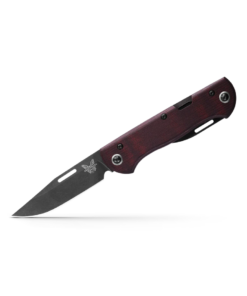 Benchmade 317BK-02 Limited Weekender 2-Blade Slip Joint Knife CPM-S90V Black DLC Clip Point/ Drop Point Blades with Burgundy Canvas Micarta Handles