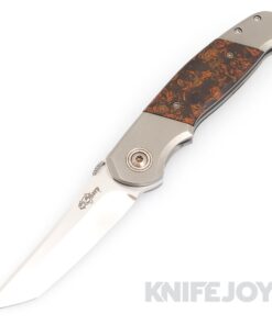 David Sharp Sharpwerks Knives Full Size L&L Folder RWL SS Tanto Blade with Vintage Loveless Shop Camo Rag Micarta Scales/ Titanium Handles