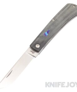 Esnyx Silver Line Workhorse Front Flipper Hand Rubbed Satin Finish Blade with Black Micarta Handles/ Mokuti Workhorse Shield/ Bead Blast Clip