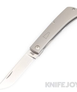 Esnyx Silver Line Workhorse Front Flipper Hand Rubbed Satin Finish Blade with Full Titanium Handles/ Laser Workhorse Shield/ Bead Blast Clip