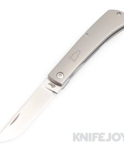 Esnyx Silver Line Workhorse Front Flipper Hand Rubbed Satin Finish Blade with Full Titanium Handles/ Laser Workhorse Shield/ Mokuti Clip
