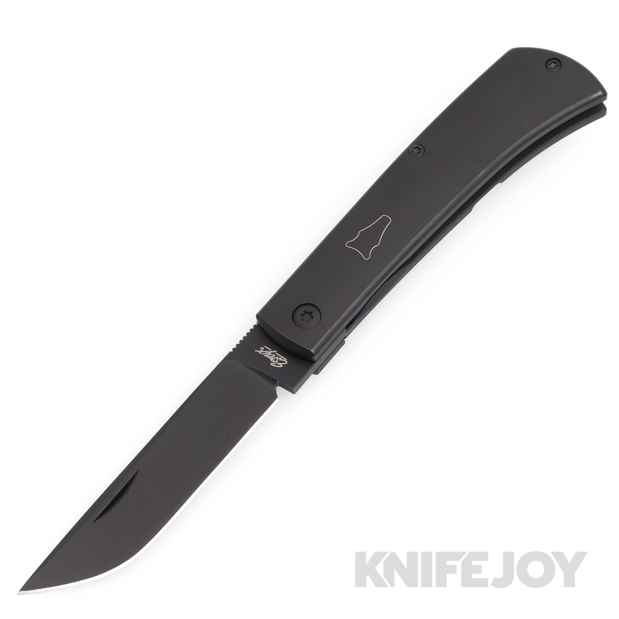 Esnyx Silver Line Workhorse Front Flipper Black PVD Finish Blade with PVD Full Titanium Handles/ Laser Workhorse Shield/ Mokuti Clip