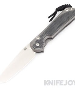 Chris Reeve Knives Large Sebenza 31 Tanto Magnacut Blade with Glass Blasted Black Canvas Micarta Inlay/ Titanium Handles