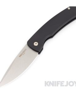 Pro-tech Knives PTM2601 Auto Magic 2 Whiskers-Scale Release Stonewash Plainedge Blade with Solid Black Aluminum Handles