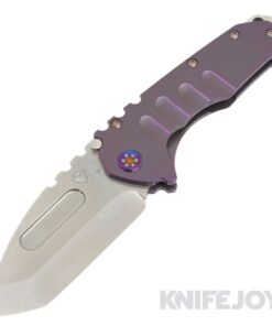 Medford Knives Praetorian "T" CPM 20CV Tumbled Tanto Blade with Violet Handles/ Flamed HW and Clip KJ Exclusive