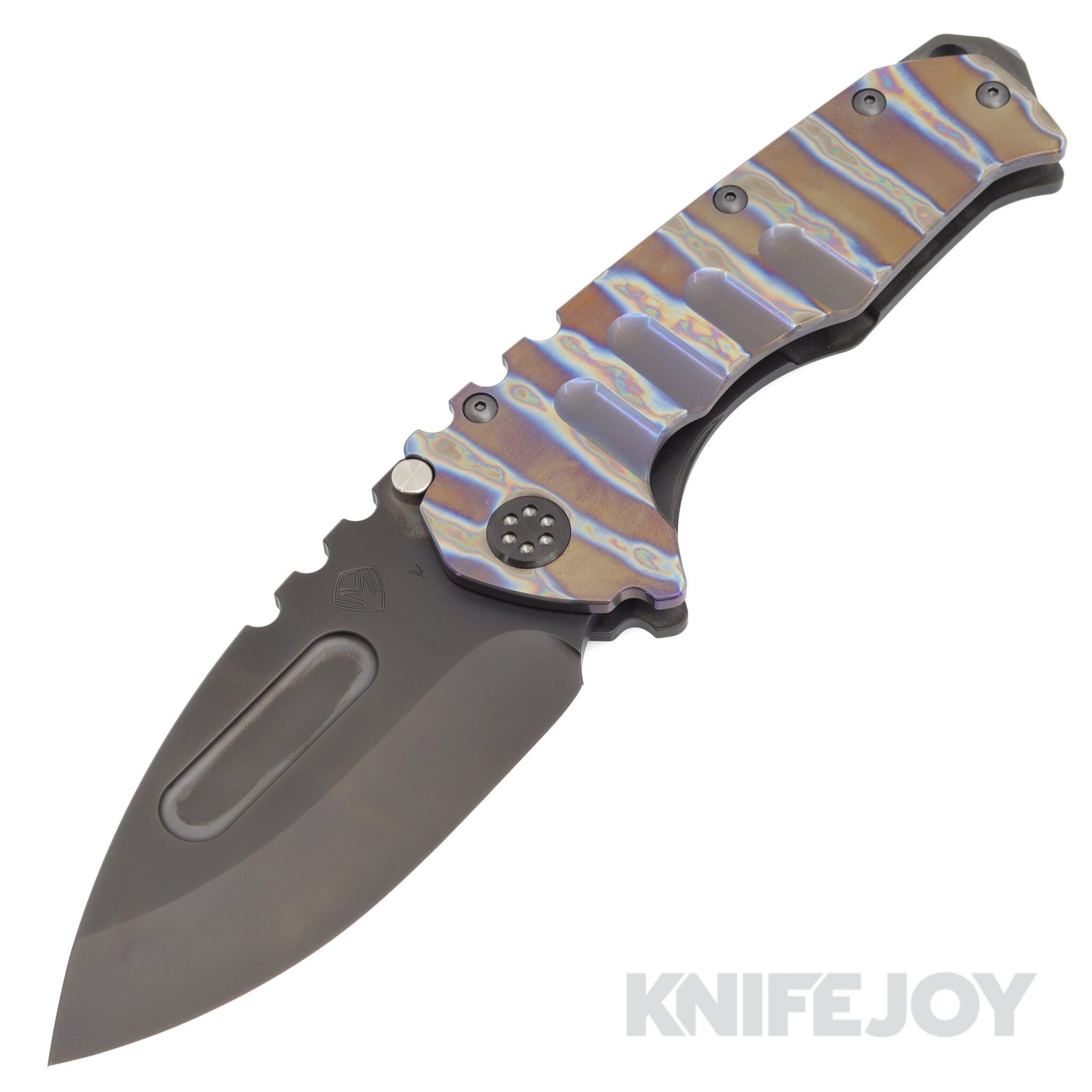 Medford Knives Praetorian "T" CPM 20CV PVD Drop Point Blade with Flamed Bronze Stripes Handles/ PVD HW/ Flamed BRZ Clip KJ Exclusive