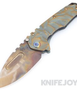 Medford Knives Praetorian "T" S45VN Vulcan Drop Point Blade with BB/ Cement Bronze Stained Glass Handles/ Bronze Hardware and Clip