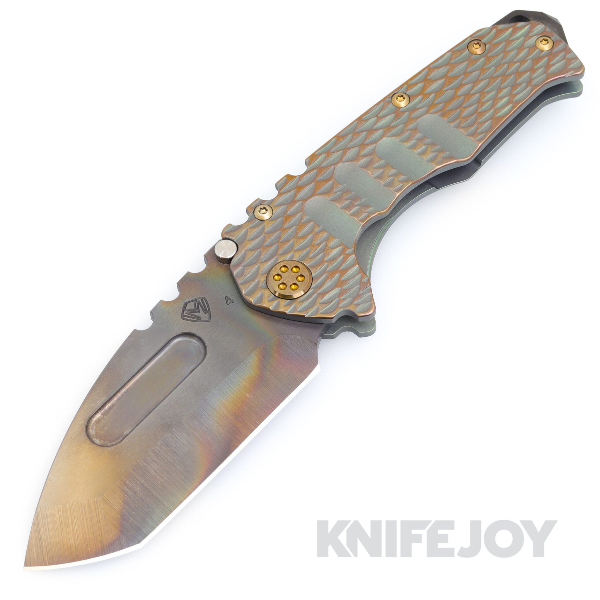 Medford Knives Praetorian "T" S45VN Vulcan Tanto Blade with BB/ Cement with Ano Dragon Skin Handles/ Maker's Hardware and Clip