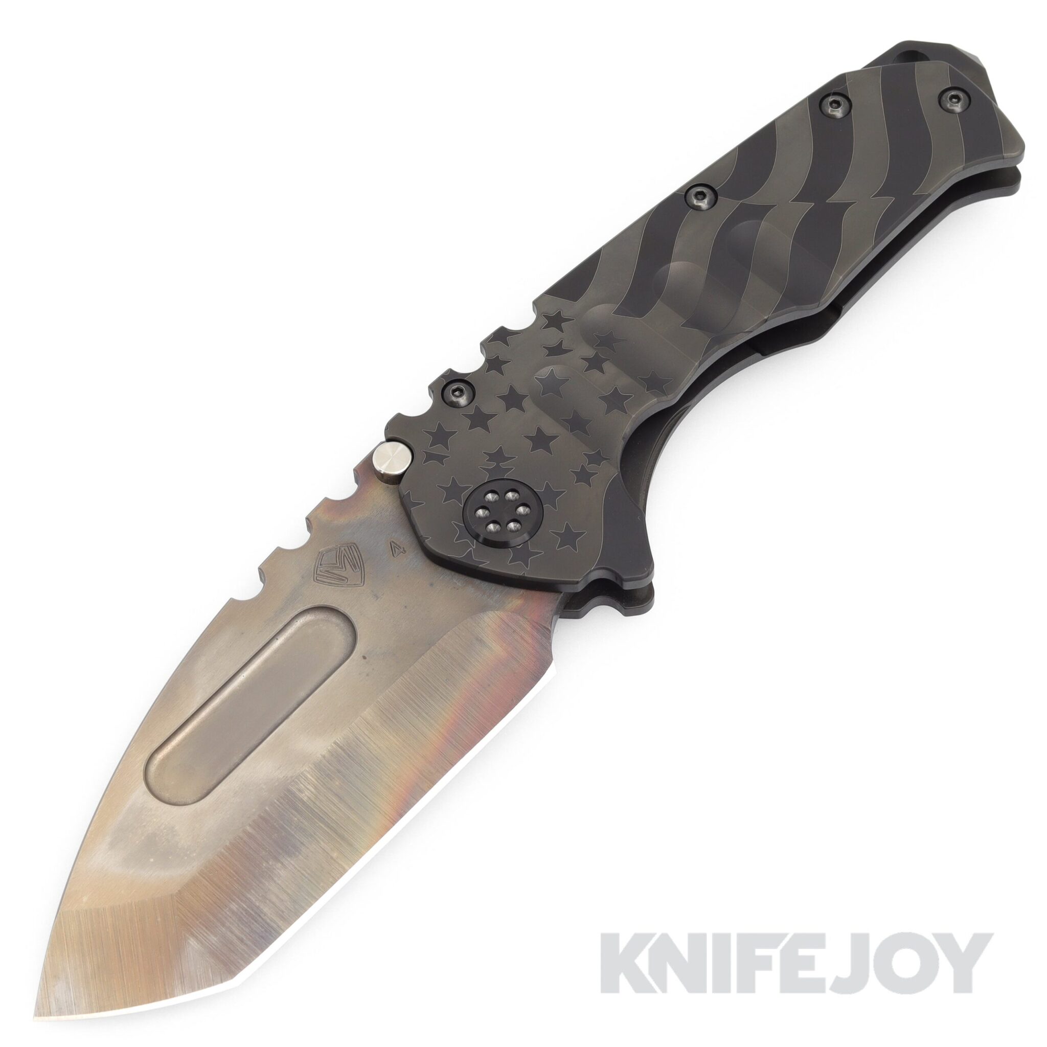 Medford Knives Praetorian "T" S45VN Vulcan Tanto Blade with PVD American Flag Handles/ PVD Hardware and Clip