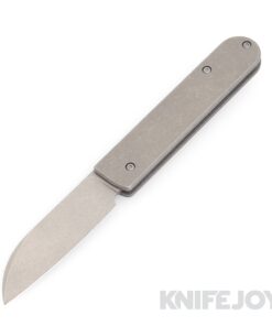 Serge Knives Production Slip7 SlipJoint Knife Bohler M390 Stonewashed Blade with Stonewashed Titanium Handles