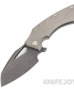 Eric Luther Knives Sancha M Flipper CPM 154 Dark Stonewash Blade with Garnet Blast Stonewash Titanium Handles
