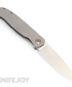 Trevor Burger Custom Knives TBC-ATLAS40 Atlas LEFTY SFL Wharncliffe Satin Blade with Plain Titanium Handles/ Bronze Hardware