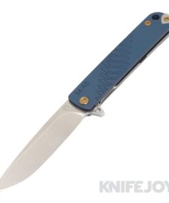 Medford Knives M-48 S45VN Tumbled Blade with Blue Handle/Tumbled Spring/ Bronze HW-Clearance Display Model