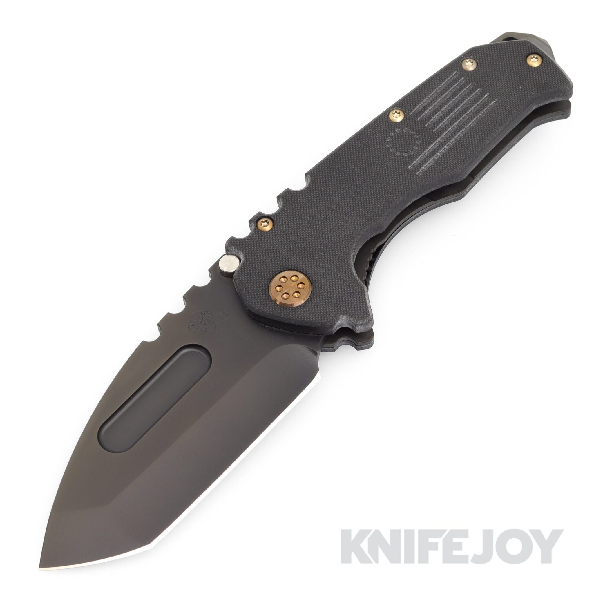 Medford Knives Praetorian Scout M/P D2 PVD Tanto Blade with Black G10 Handles/ Bronze Hardware and Clip