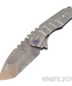 Medford Knives Praetorian "T" S45VN Vulcan Tanto Blade with Tumbled Warthog Stars& Bars Rivets Handles/ Flamed Hardware and Clip