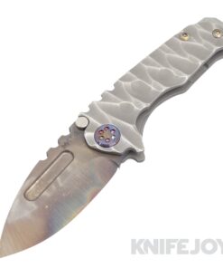 Medford Knives Micro Praetorian T S45VN Vulcan Drop Point Blade with Brushed Silver Predator Handles/ Flamed Hardware and Clip