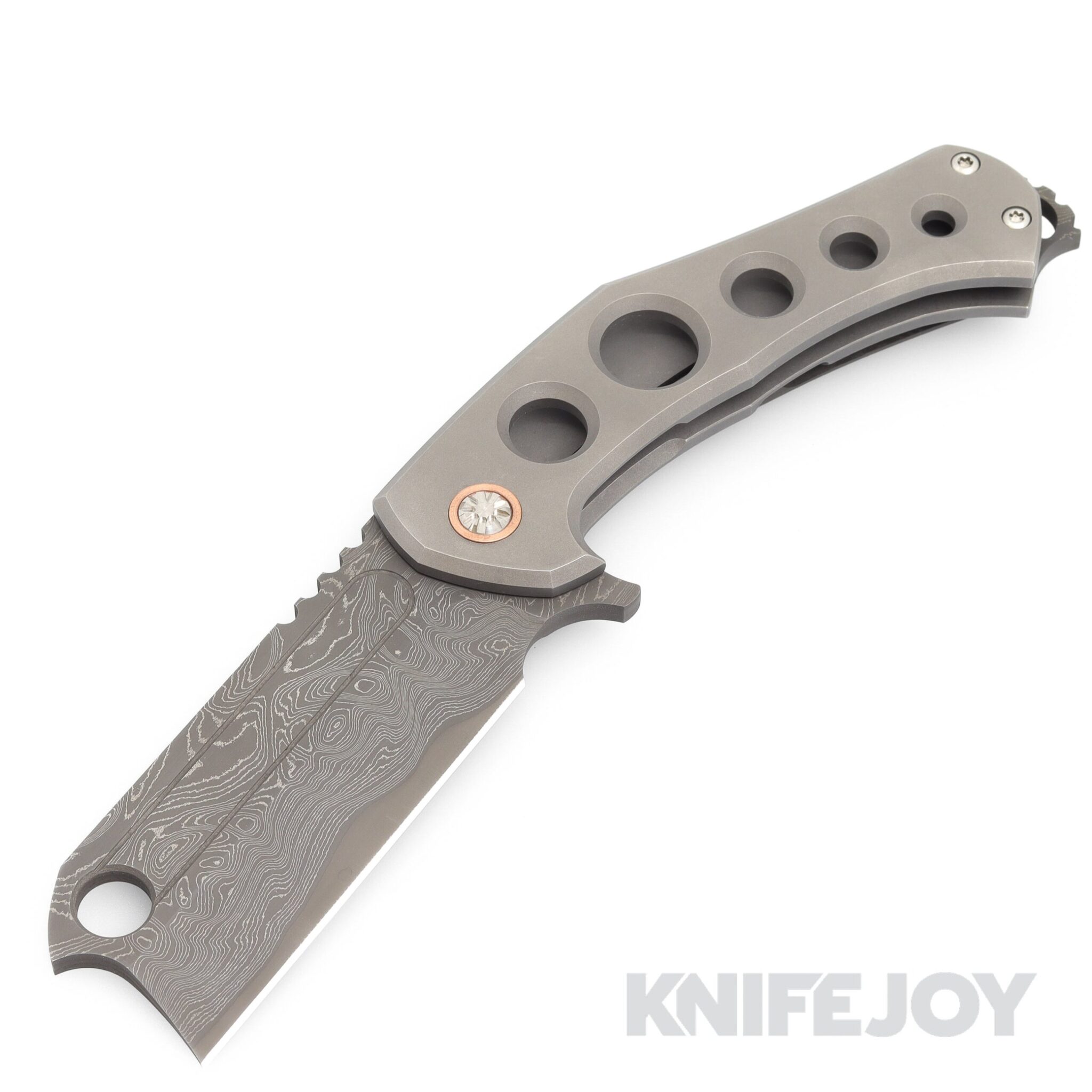 Eric Luther Knives Orphan Flipper Magnacut Core Blade with Speed Hole Titanium Handles/ Dark Etched