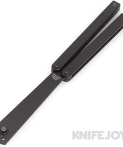 Squid Industries Knives Squiddy-B Trainer Balisong Butterfly Plastic Black Acetal Brushed Blade with Black Acetal Brushed Handles