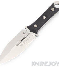 MICROTECH 201-11 SBD Collab w/ Borka Blades Fixed Blade Stonewash Double Edge Partial Serrated Dagger Blade with Milled G10 Handles