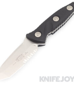 MICROTECH 114M-11 SOCOM Alpha Mini Fixed Blade Partial Serrated Stonewash Tanto Blade with Black G10 Handles