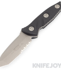 MICROTECH 114M-11AP SOCOM Alpha Mini Fixed Blade Apocalyptic Partial Serrated Stonewash Tanto Blade with Black G10 Handles